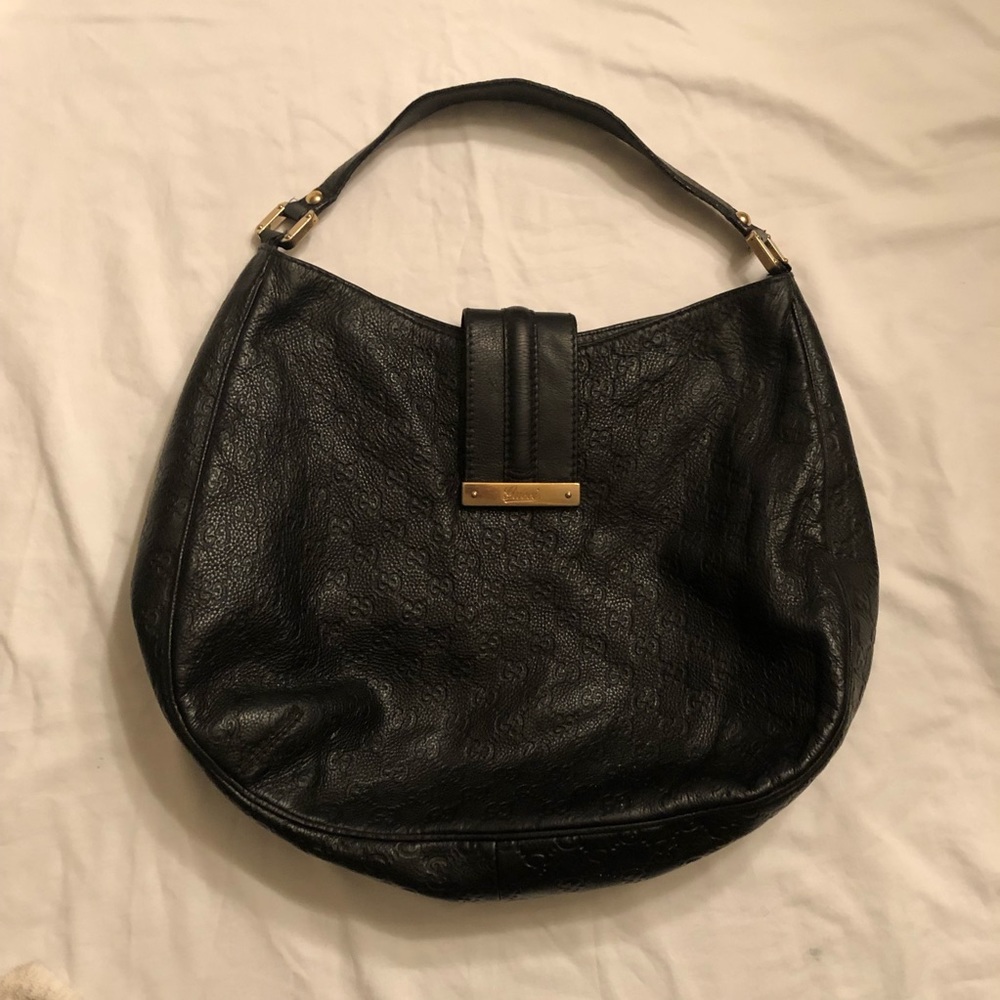 Gucci Leather Hobo Bag, Guccissima Edition